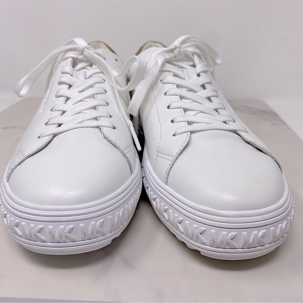 BRAND NEW! Michael Kors White and Gold Sneakers Contemporary Style - Picture 12 of 13